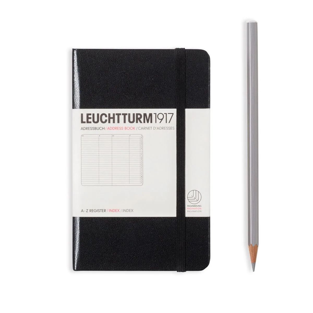 adresboek black pocket hardcover a6 90x150mm fra Leuchtturm1917 i Sort – produktbillede
