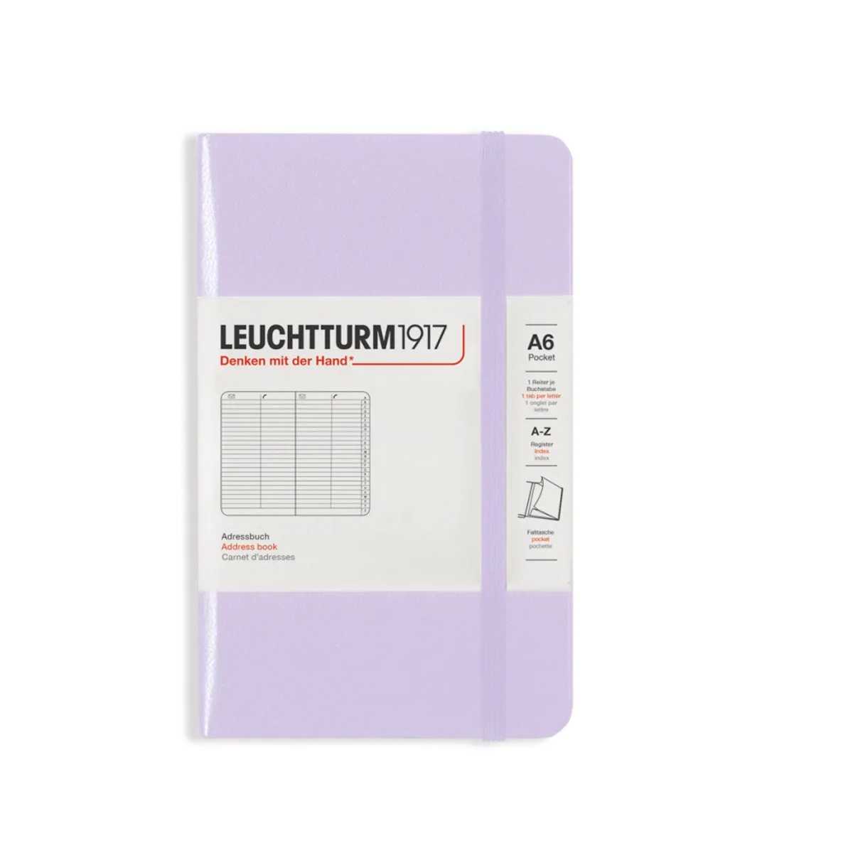 adresboek pocket hardcover a6 90x150mm fra Leuchtturm1917 i Lilac – produktbillede