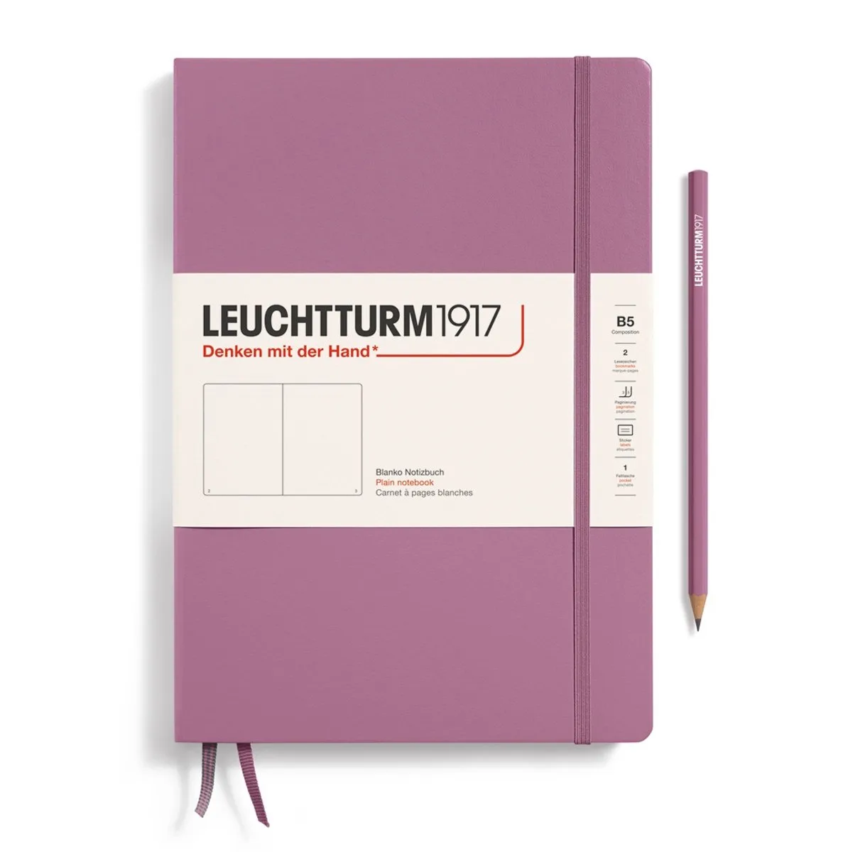 B5 Composition Notitieboek met hardcover Blanco van Leuchtturm1917 in Dusty rose – productfoto