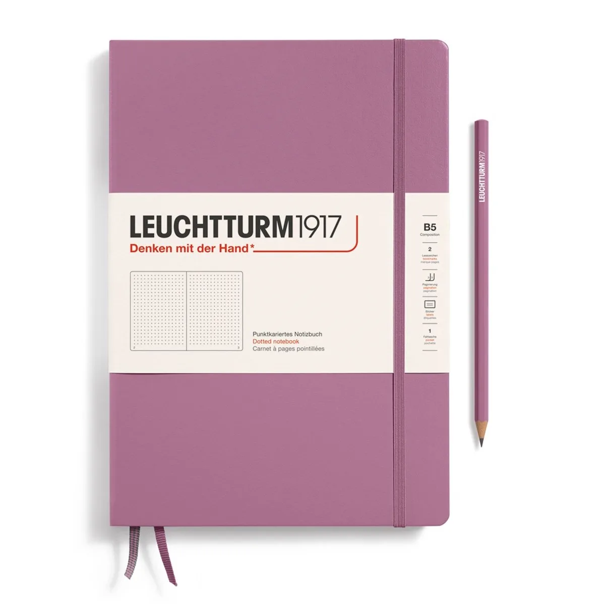 B5 Composition Notitieboek met hardcover Dotted by Leuchtturm1917 in Dusty rose – product photo