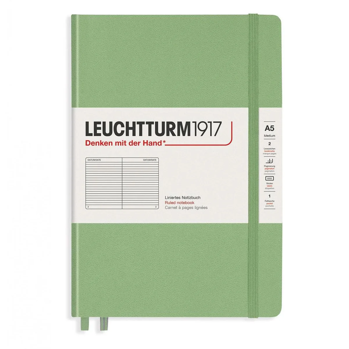 Composition B5 Notitieboek - Gelinieerd de Leuchtturm1917 en Sage – photo produit