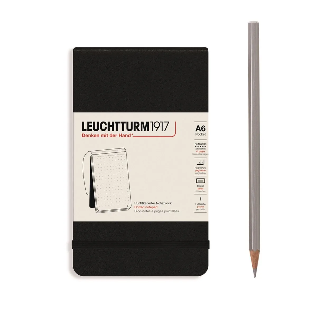 Dotted Notepad A6 van Leuchtturm1917 in Zwart – productfoto