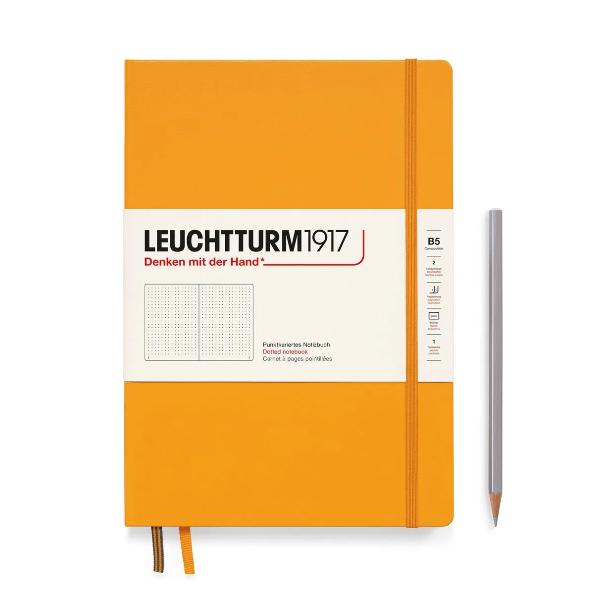 Hardcover- B5- 18 x 25.5 cm- Notitieboek - Dot von Leuchtturm1917 in Rising Sun – Produktfoto