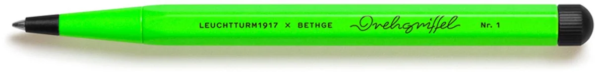 L.E. Luminous Drehgriffel no.1 balpen Green fra Leuchtturm1917 i Fluor groen – produktbillede
