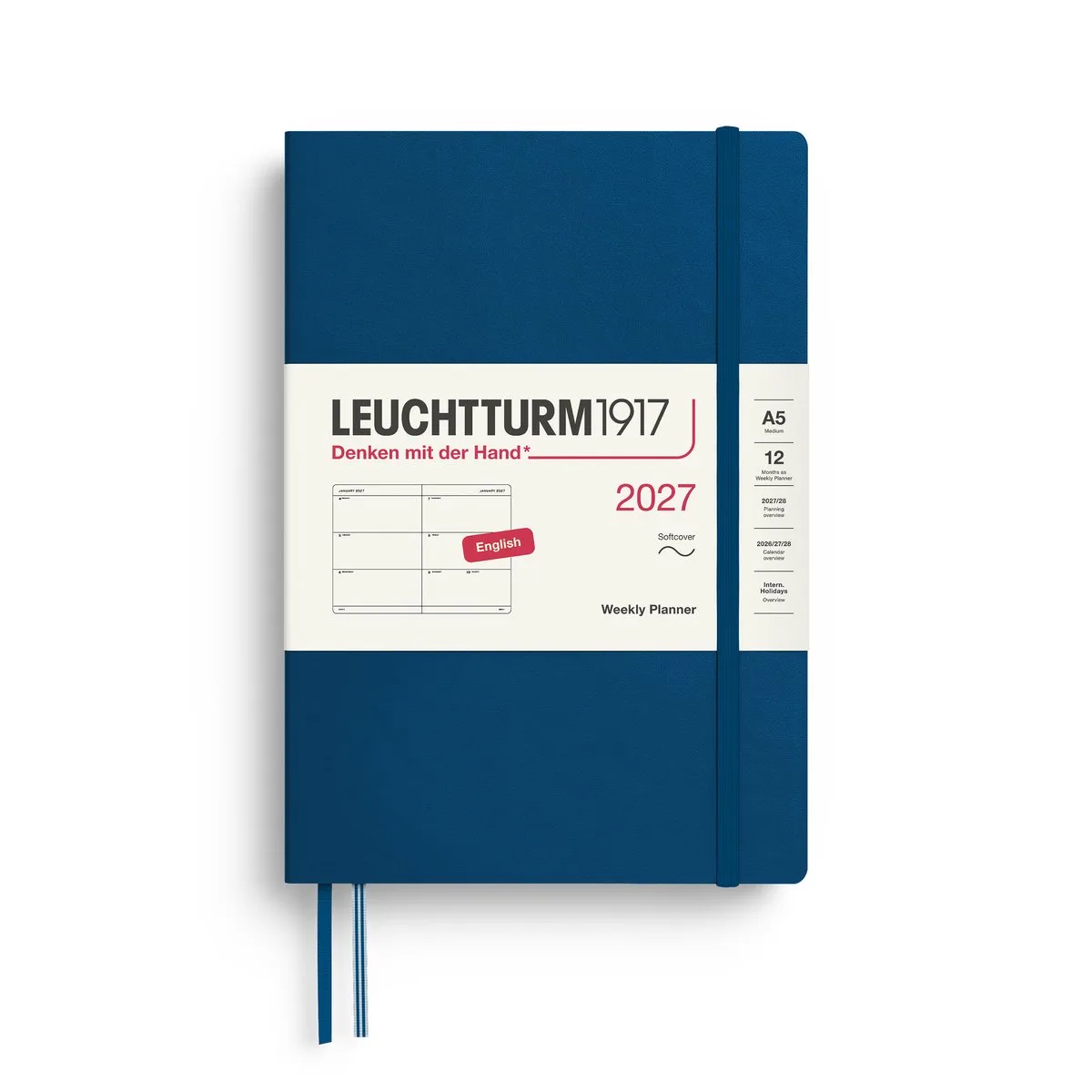 Leuchtturm1917 - 2027 - Agenda - Weekly Planner - A5 Medium 15x21cm - indigo - softcover van Leuchtturm1917 in Donker blauw, Indigo – productfoto