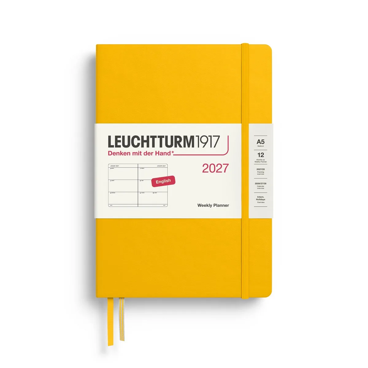 Leuchtturm1917 - 2027 - Agenda - Weekly Planner - A5 Medium 15x21cm - sunflower - hardcover van Leuchtturm1917 in Zonnebloem geel, Sunflower – productfoto