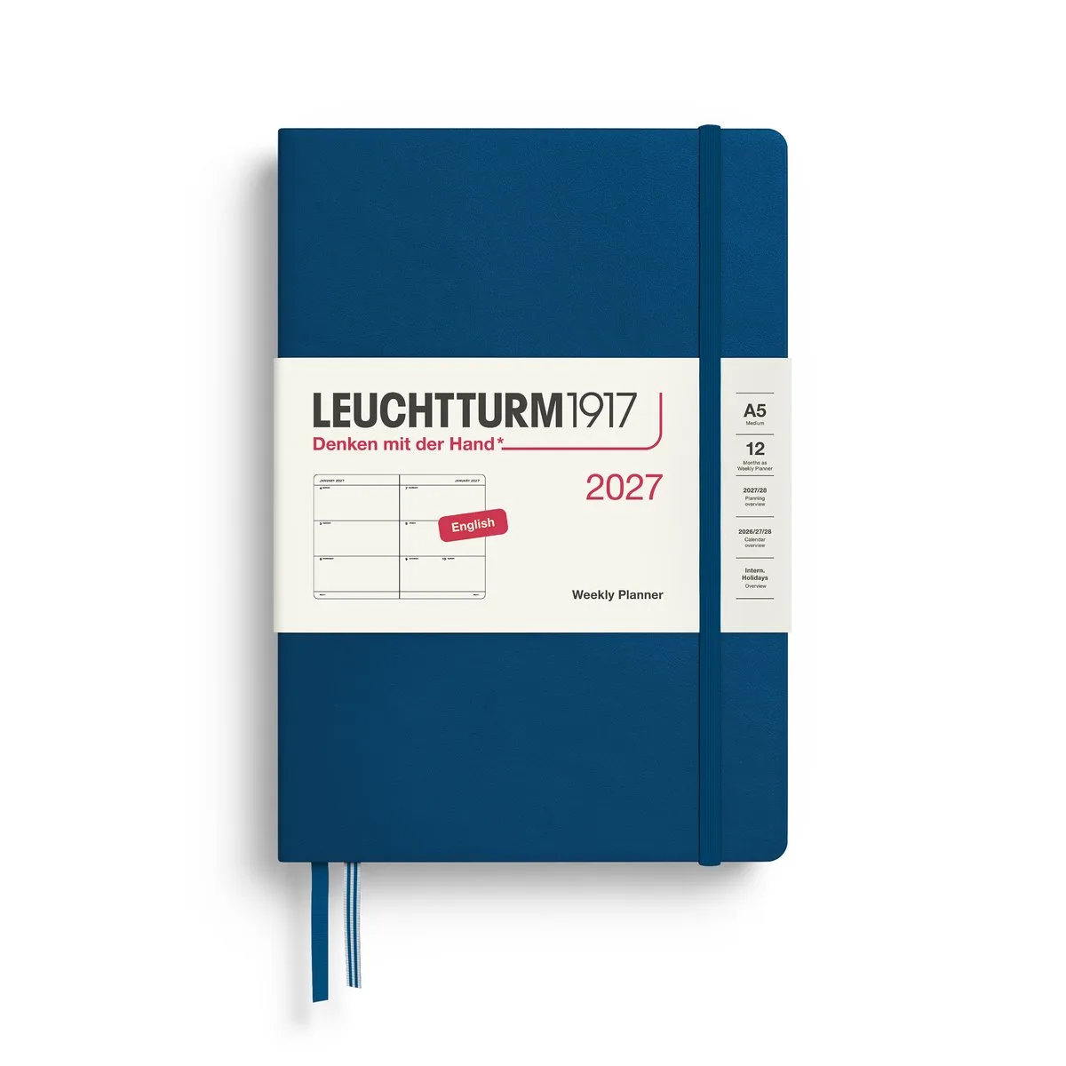 Leuchtturm1917 - 2027 - Agenda - Weekly Planner - A5 Medium 15x21cm - indigo - hardcover van Leuchtturm1917 in Donker blauw, Indigo – productfoto