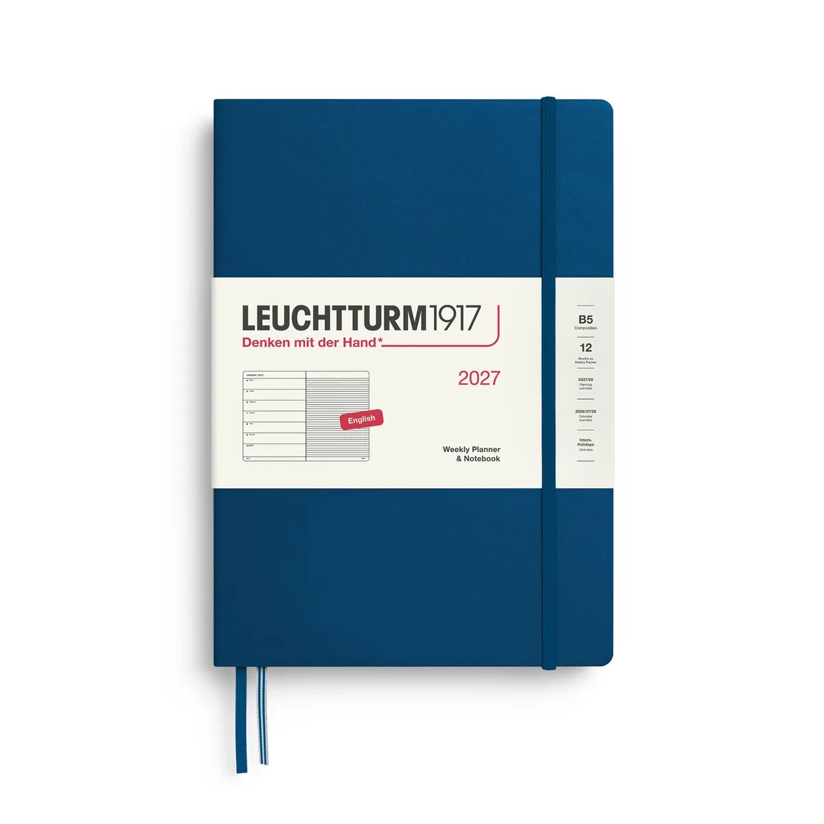 Leuchtturm1917 - 2027 - Weekly Planner & Notebook - B5 Composition 18x25cm - indigo - hardcover van Leuchtturm1917 in Donker blauw, Indigo – productfoto