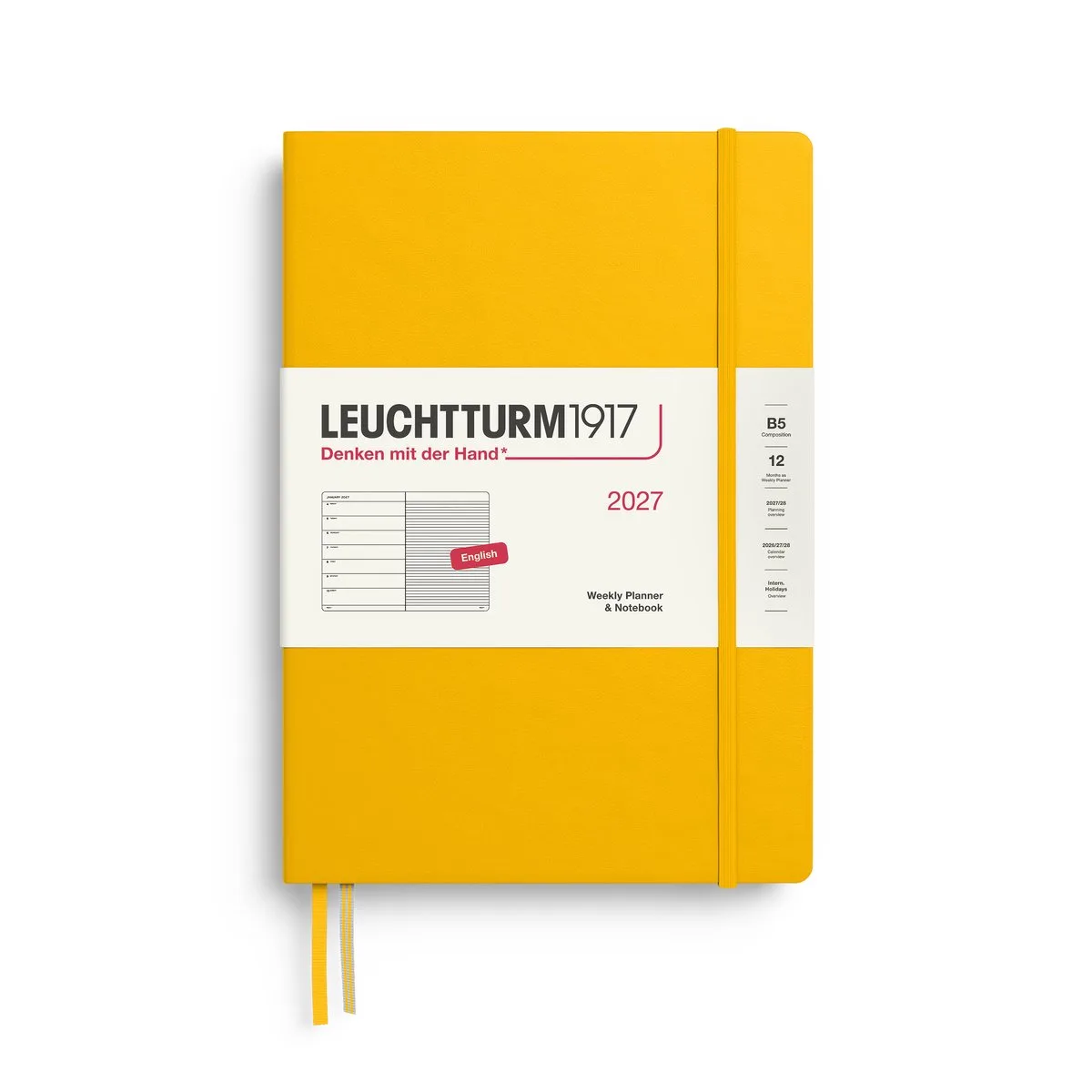 Leuchtturm1917 - 2027 - Weekly Planner & Notebook - B5 Composition 18x25cm - sunflower - hardcover van Leuchtturm1917 in Sunflower, Zonnebloem geel – productfoto