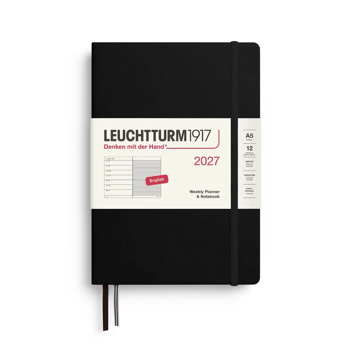 Leuchtturm1917 - 2027 Weekly Planner & Notebook - Medium - black - hardcover van Leuchtturm1917 in Zwart – productfoto