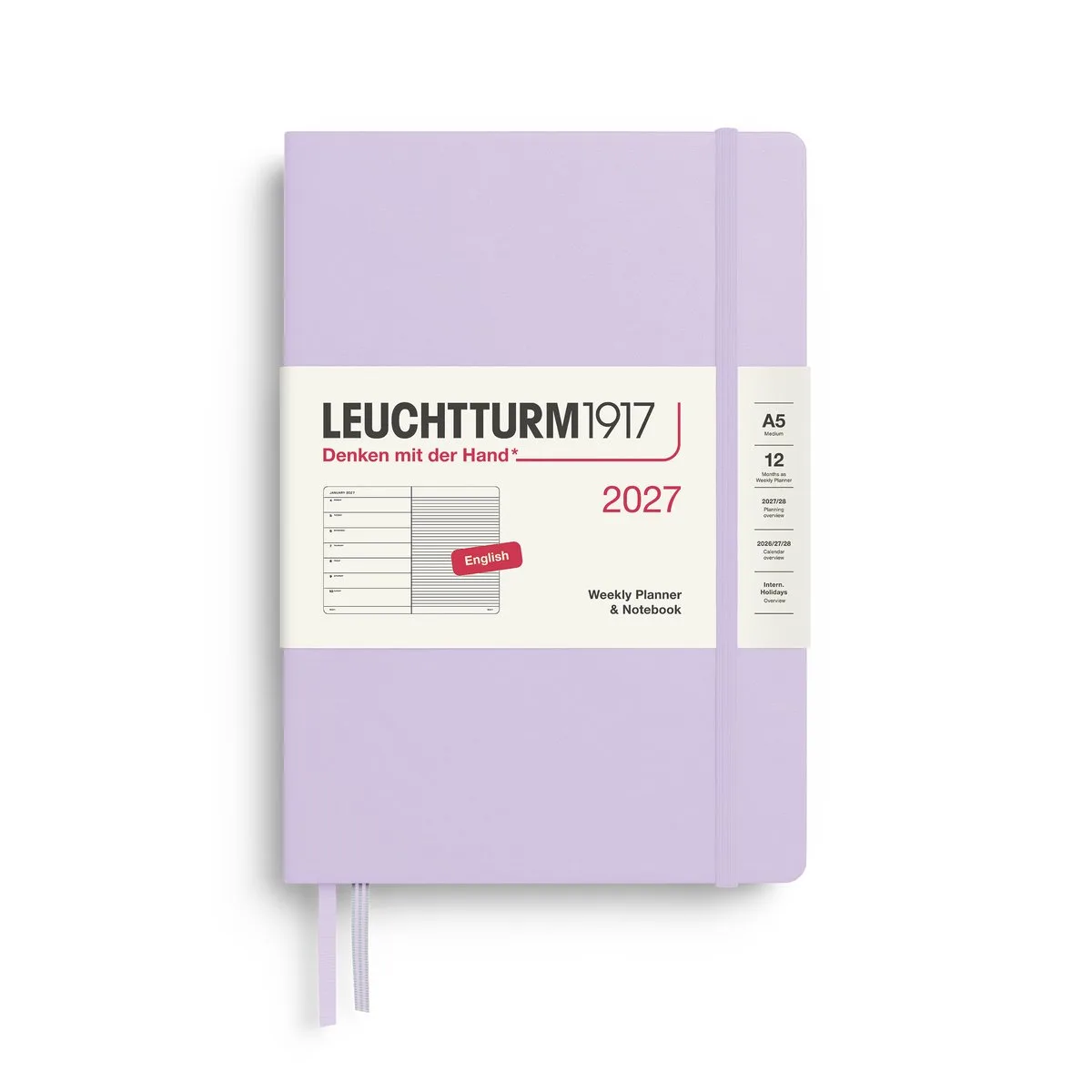 Leuchtturm1917 - 2027 Weekly Planner & Notebook - Medium - lilac - hardcover de Leuchtturm1917 en Violet, Lilac – photo produit