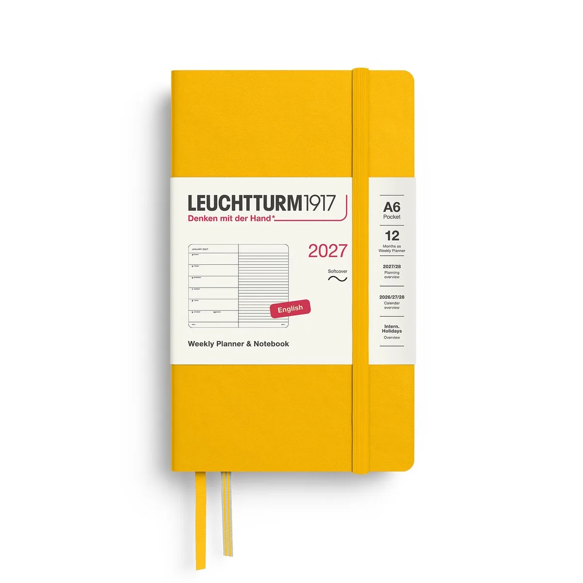 Leuchtturm1917 - 2027 - Zak Agenda en Notitieboek - A6 Pocket 9x15cm - sunflower - softcover de Leuchtturm1917 en Zonnebloem geel, Sunflower – photo produit