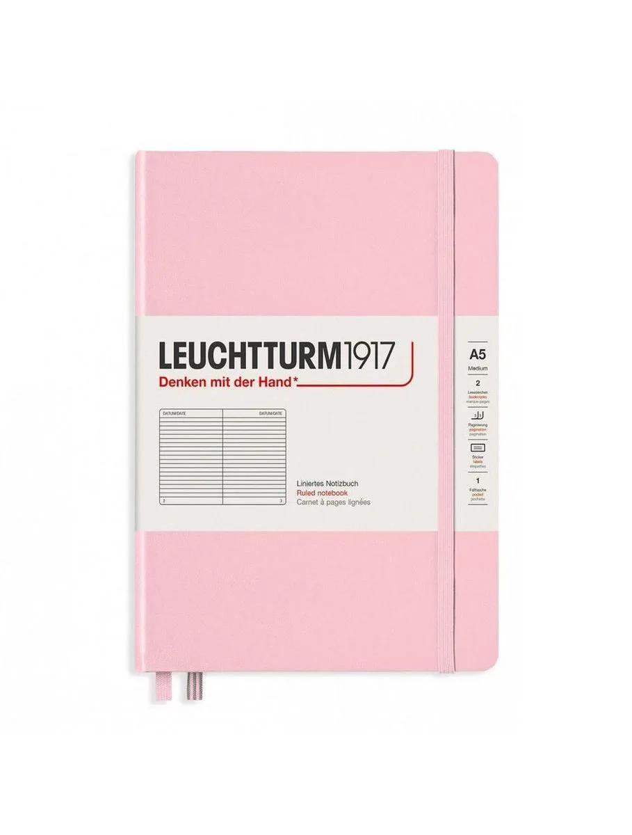 Leuchtturn1917 Notebook A5 Hardcover Powder Lijn von Leuchtturm1917 in Powder – Poederroze – Produktfoto