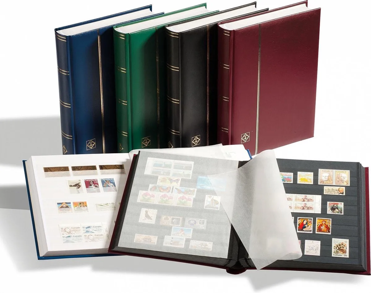 Luxe insteekalbum postzegels Comfort W 32 witte bladzijden - zwarte kaft van Leuchtturm1917 in Zwart – productfoto