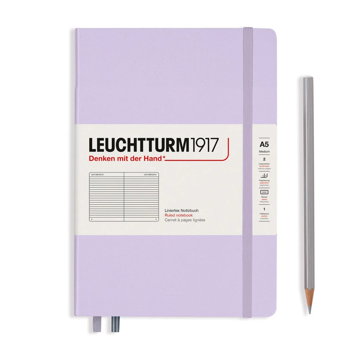 Medium A5 - Notitieboek - Gelinieerd - Notebook - 4004117609312 från Leuchtturm1917 i Lilac – produktbild