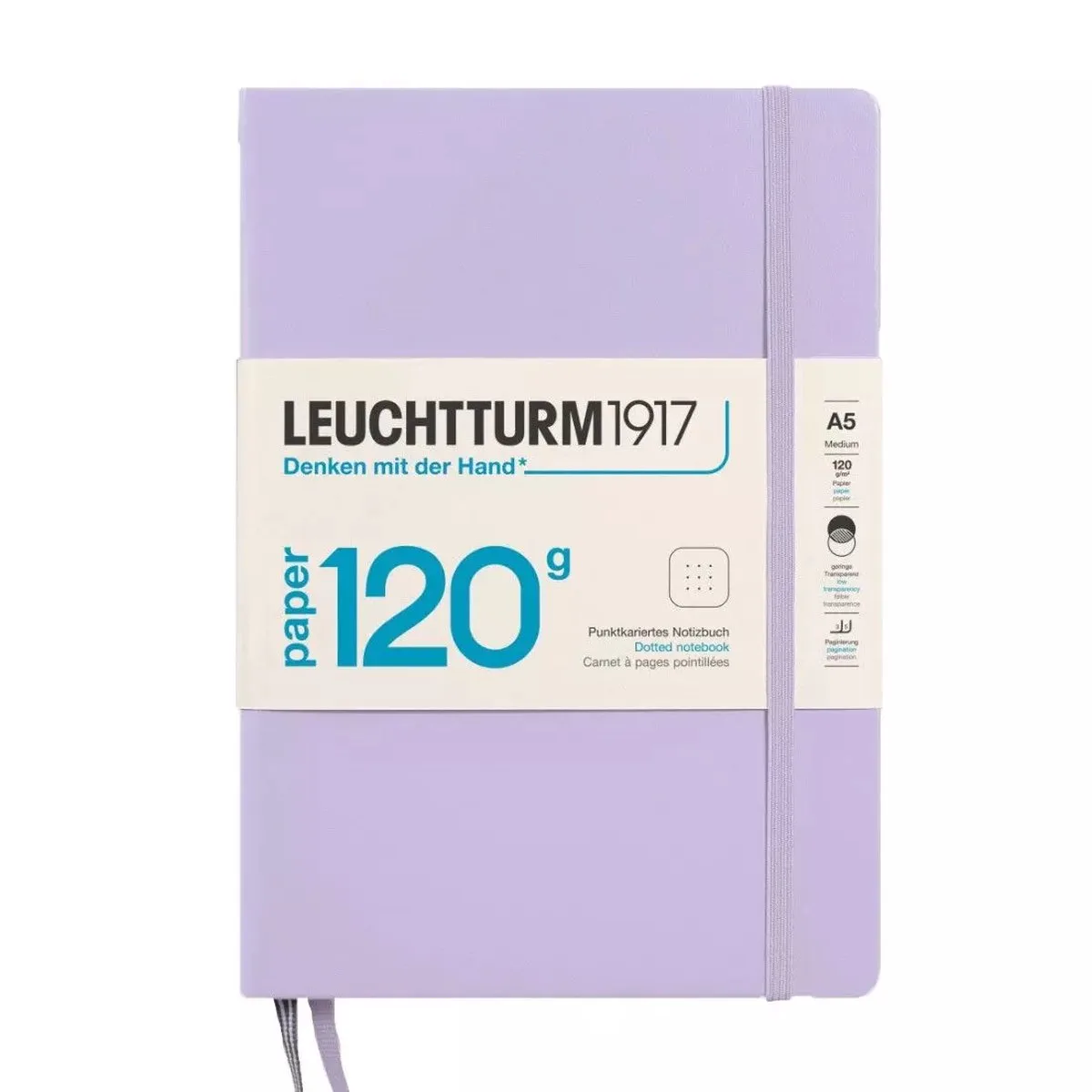 notitieboek - 120 grams - medium A5 notitieboek – dotted van Leuchtturm1917 in Lilac – productfoto