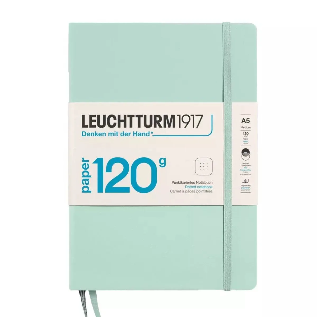 notitieboek - 120 grams - medium A5 notitieboek – dotted de Leuchtturm1917 en Mint green – photo produit