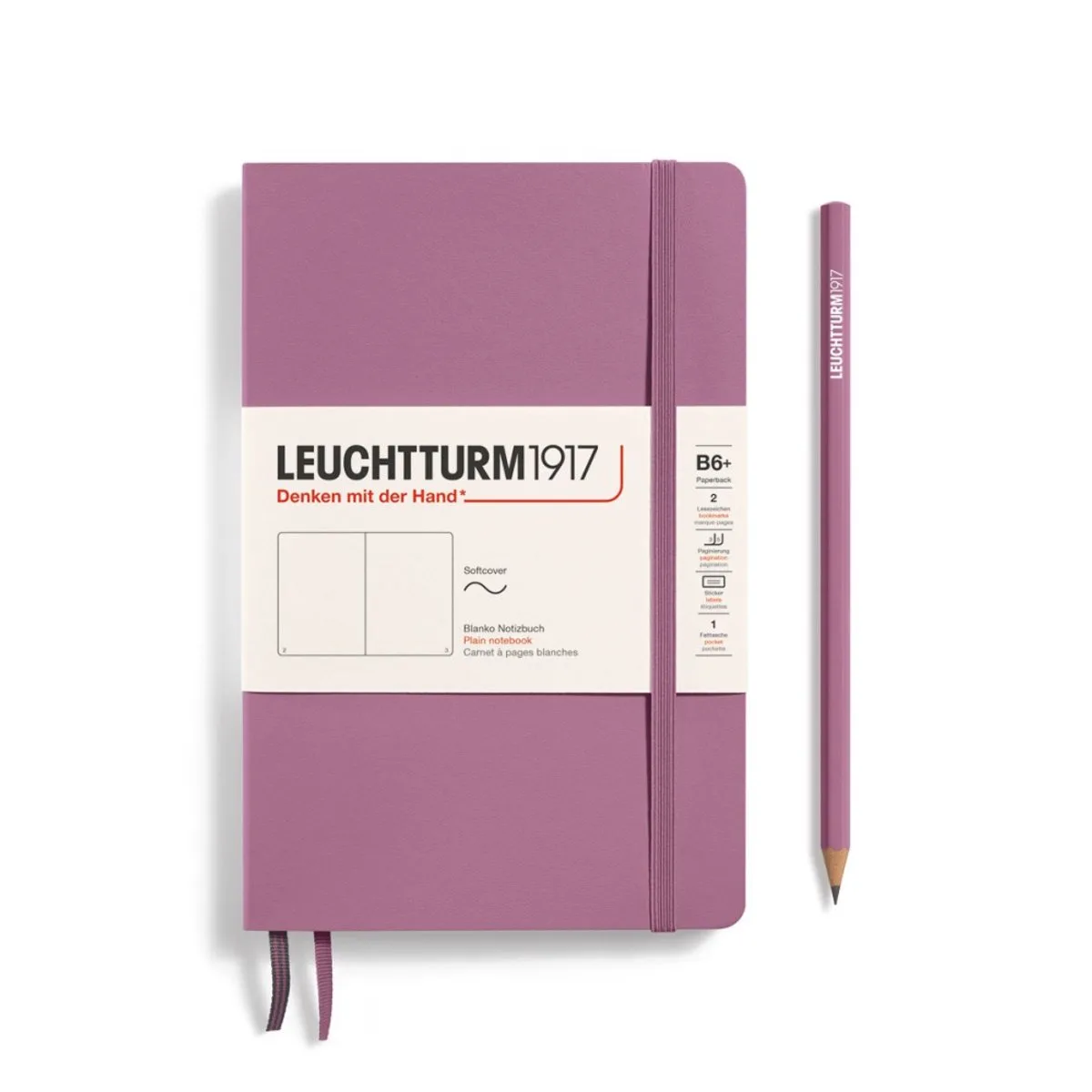 notitieboek blanco paperback softcover b5 de Leuchtturm1917 en Dusty rose – photo produit
