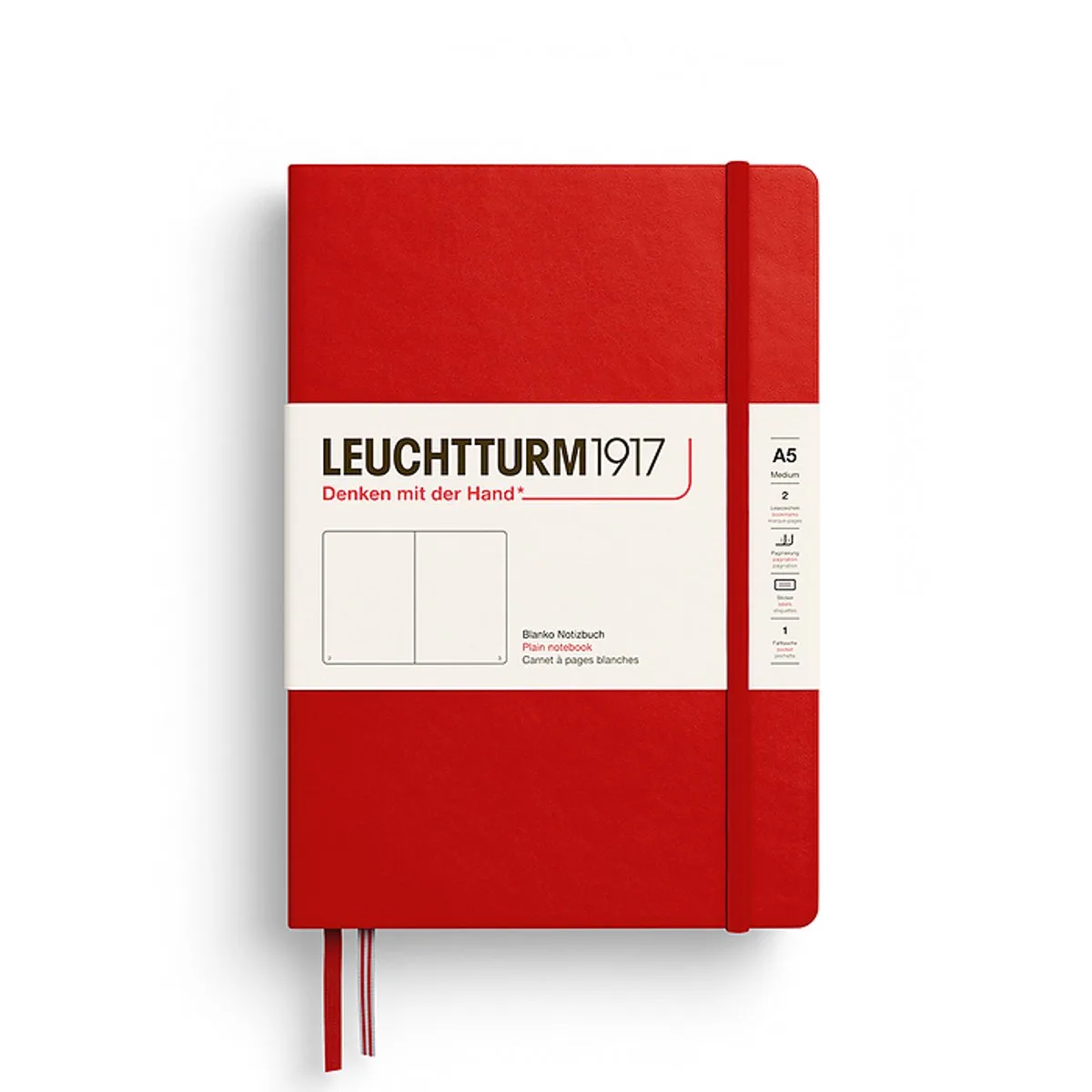 notitieboek cherry blanco medium hardcover a5 145x210mm van Leuchtturm1917 in Rood – productfoto