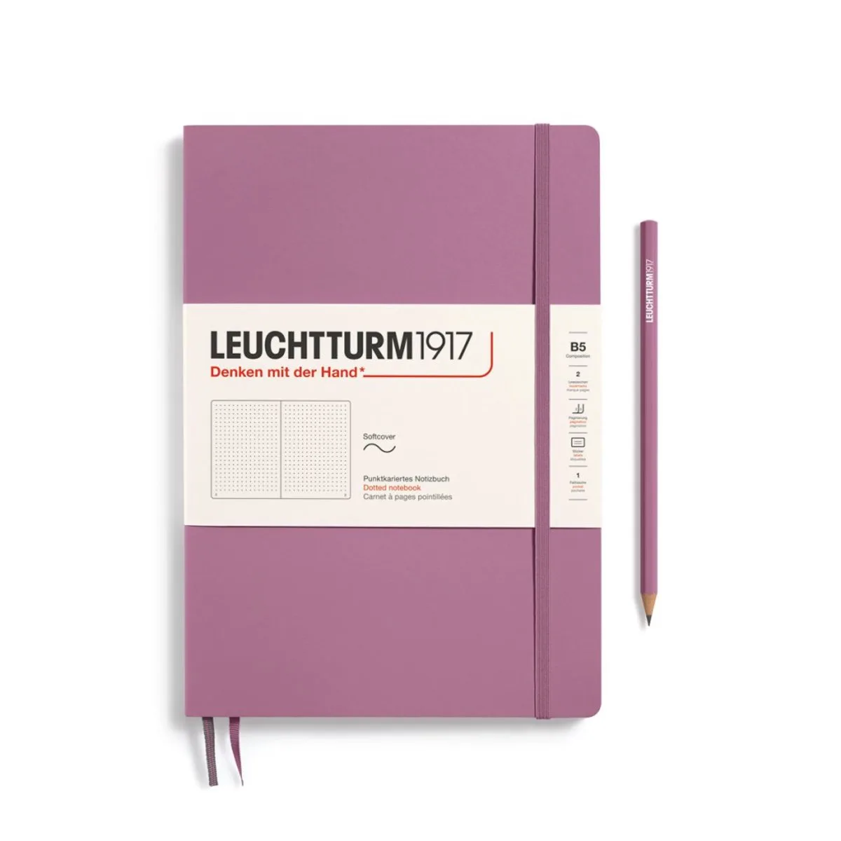 notitieboek dusty dotted composition softcover b5 178x254mm fra Leuchtturm1917 i Rose – produktbillede