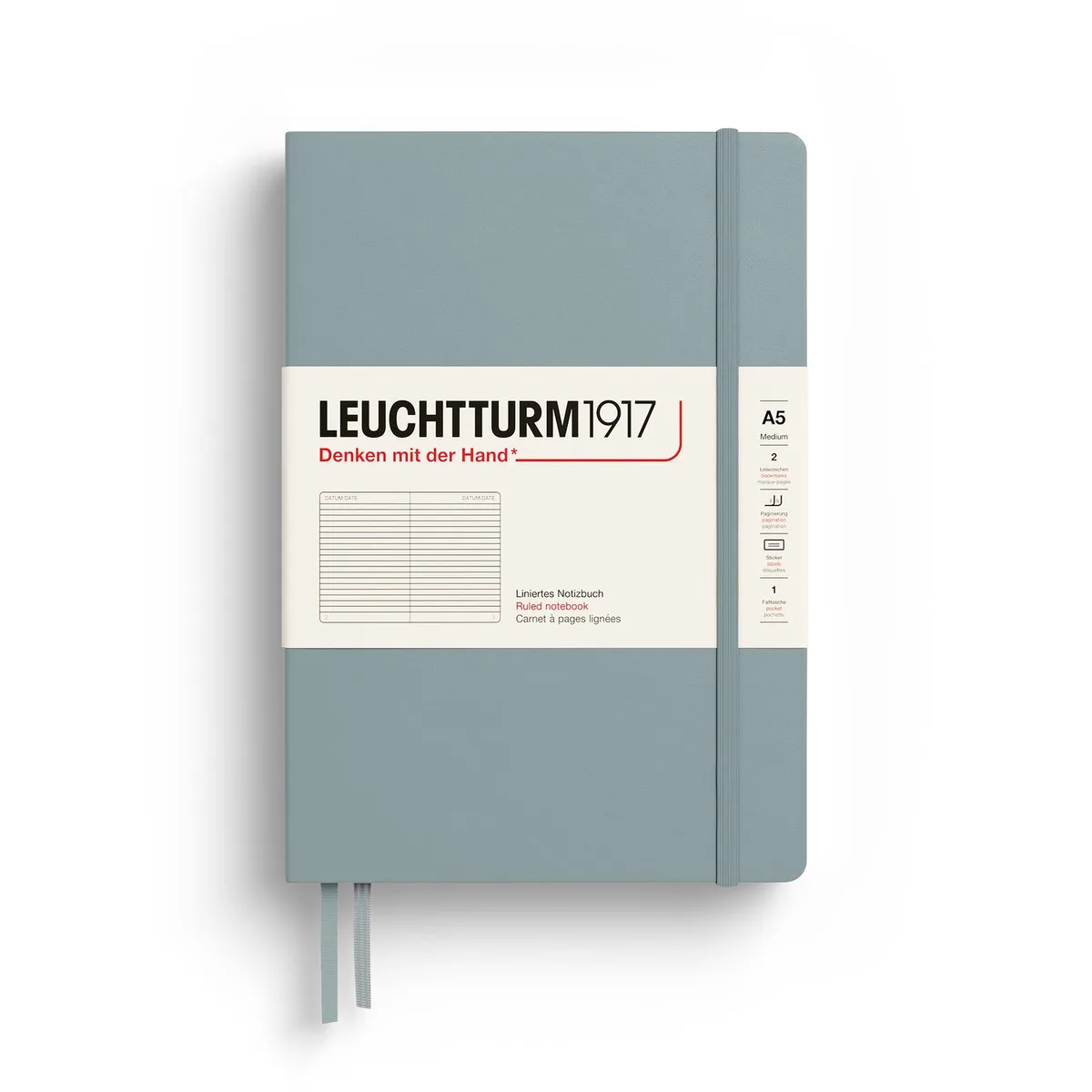 Notitieboek Medium A5 - Hardcover - 145x210mm - gelinieerd - ruled - Dove von Leuchtturm1917 – Produktfoto