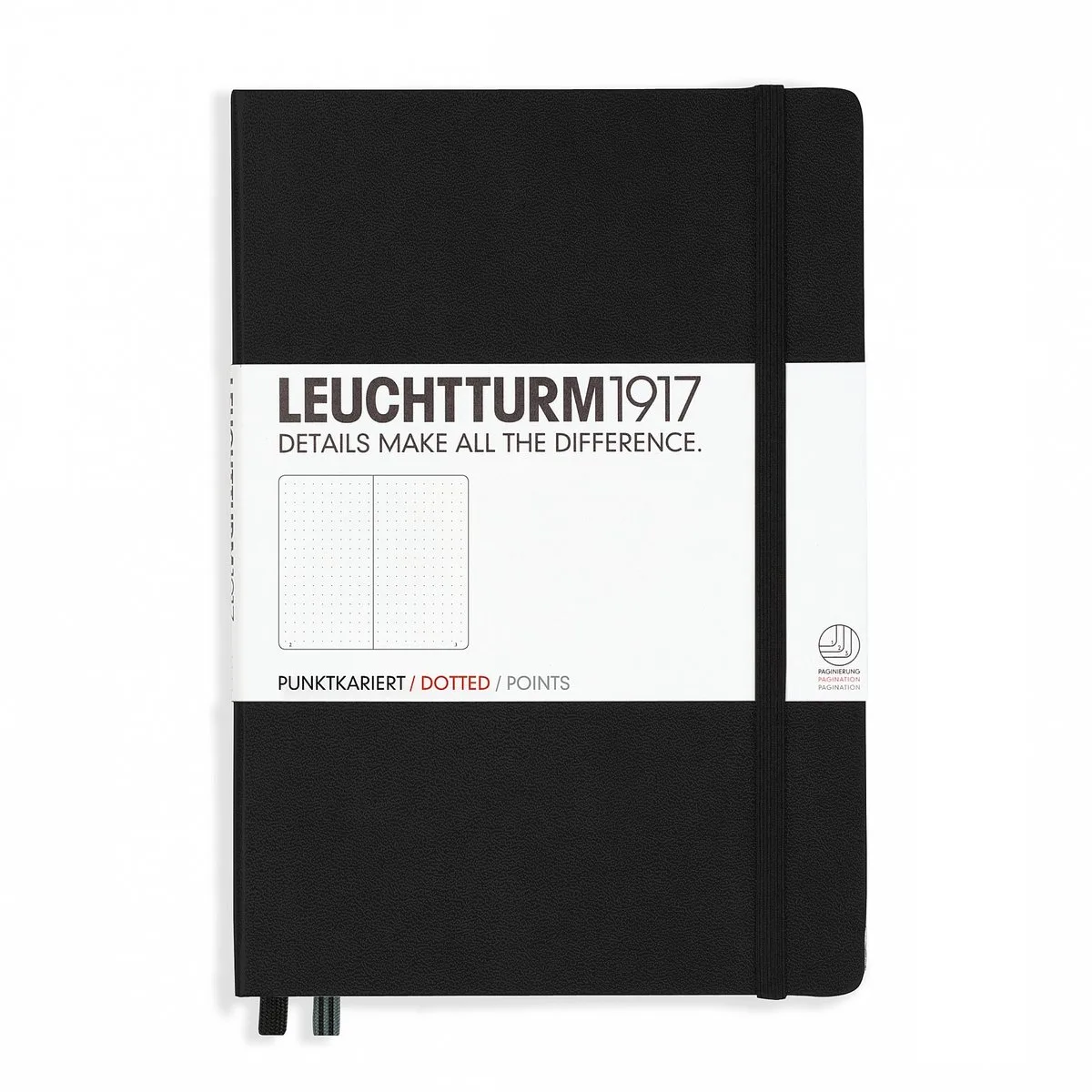 Notitieboek - Medium (A5) - Puntjes från Leuchtturm1917 i Svart – produktbild