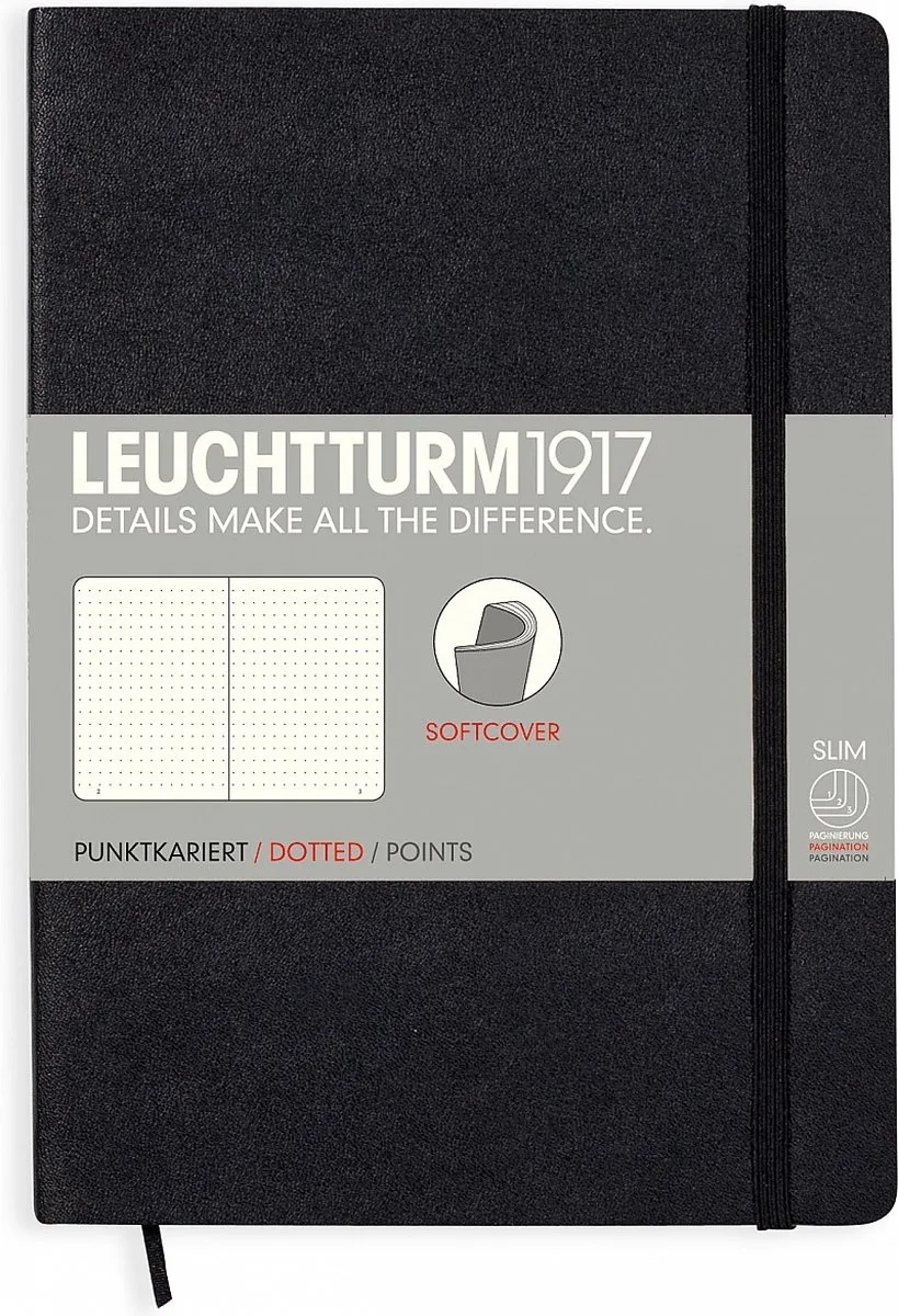 Notitieboek Medium - Softcover - Puntjes fra Leuchtturm1917 i Sort – produktbillede