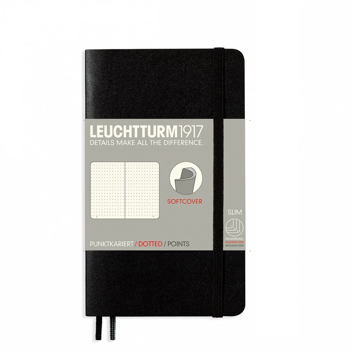 Notitieboek Pocket - Softcover - Puntjes från Leuchtturm1917 i Svart – produktbild