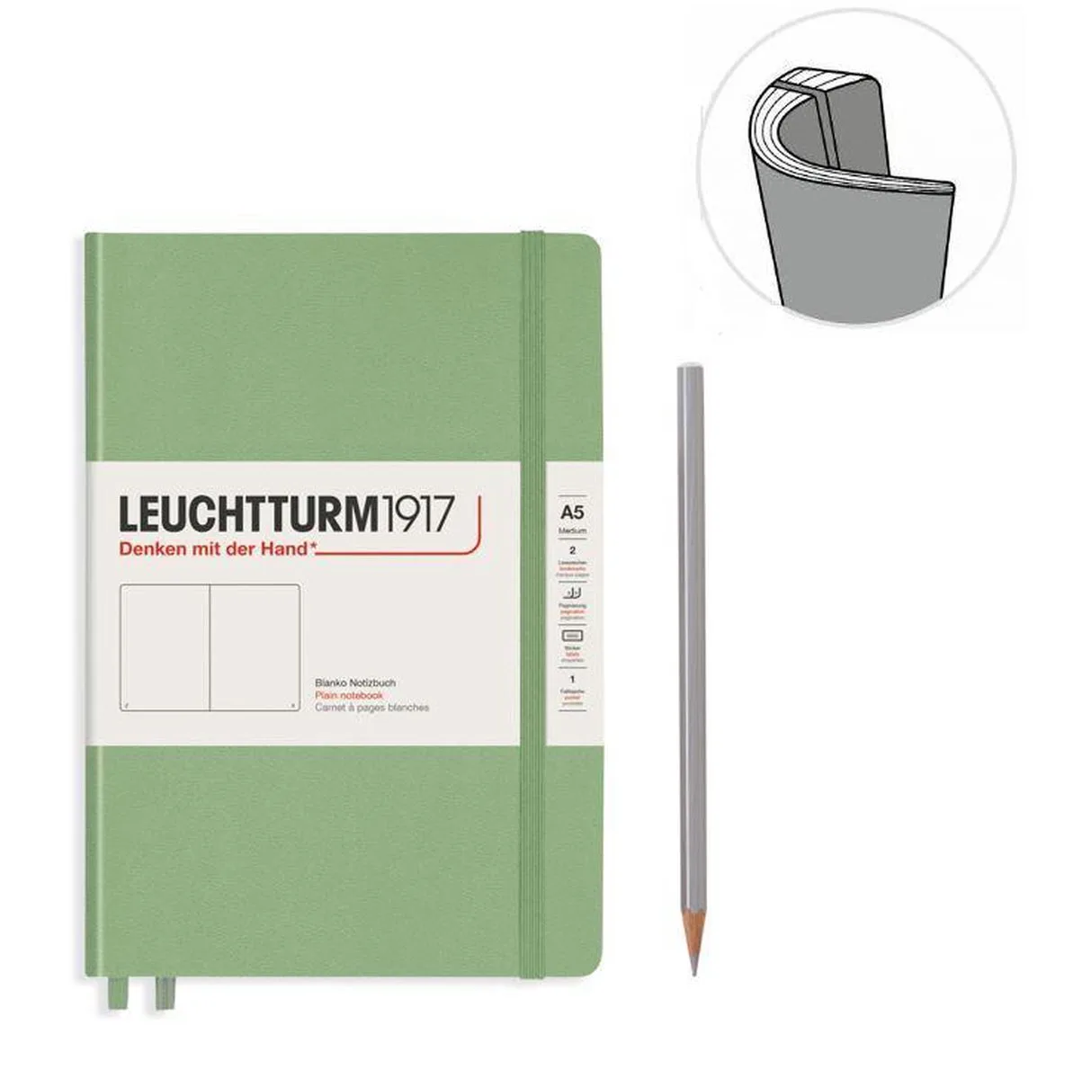 notitieboek soft medium blanco by Leuchtturm1917 in Pastel groen – product photo