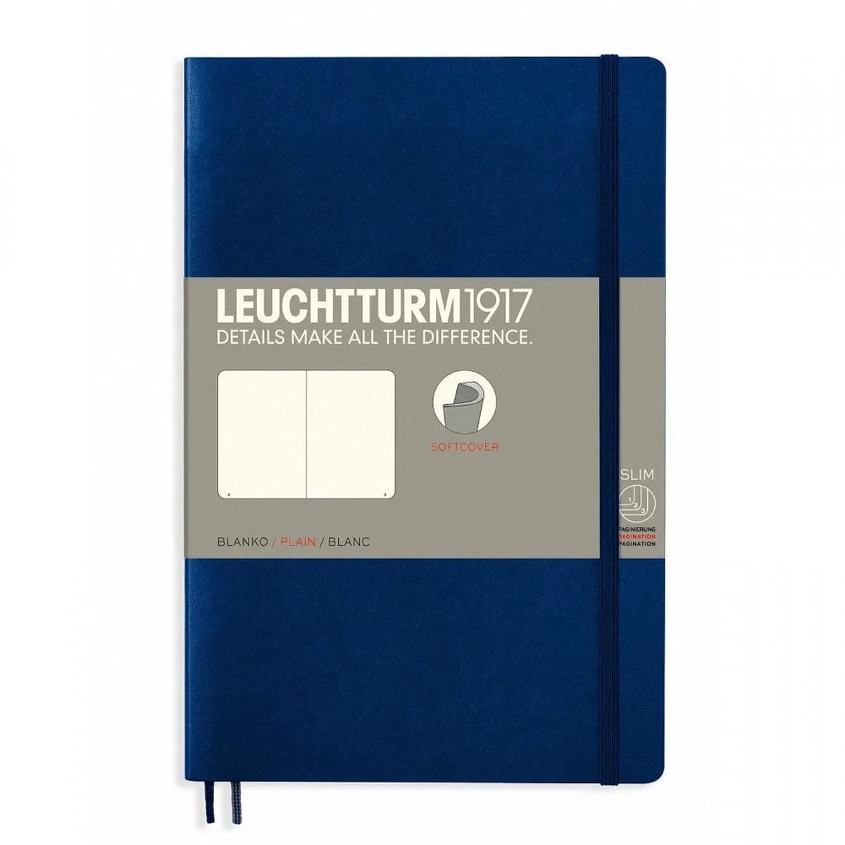 notitieboek softcover 19x12.5 cm Navy blanco by Leuchtturm1917 in Blue – product photo