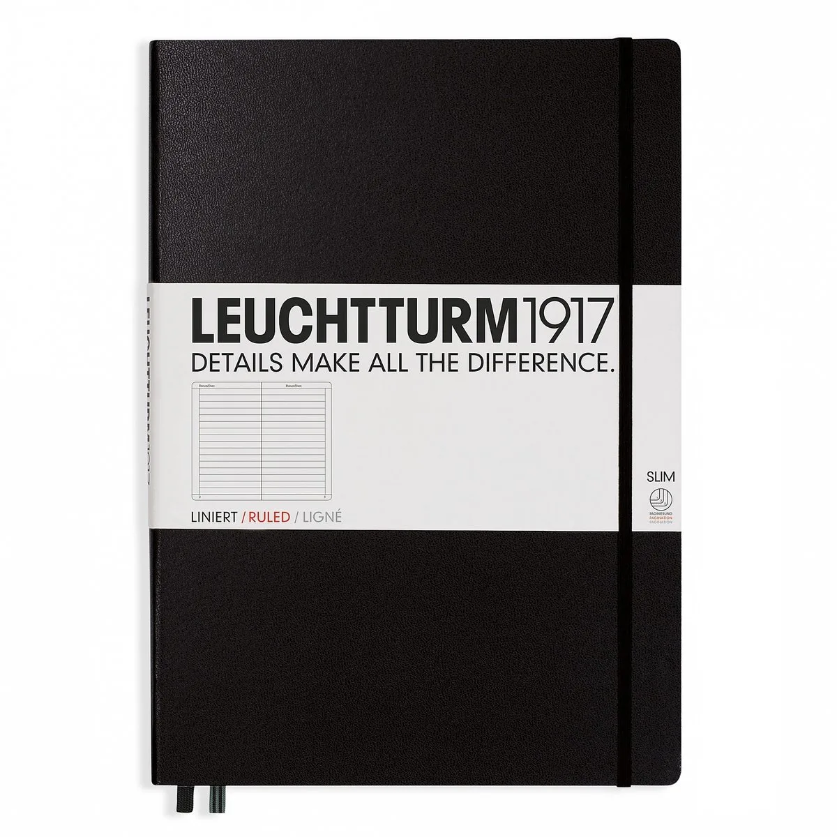 Notitieboek XL - Master Slim Gelinieerd fra Leuchtturm1917 i Sort – produktbillede