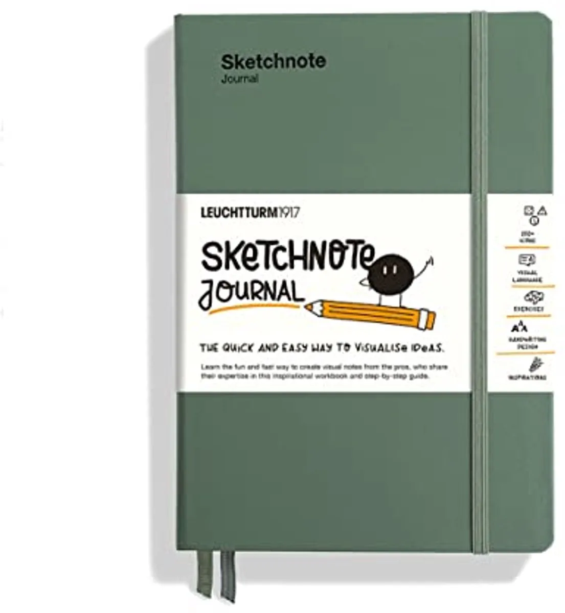 Sketchnote Journal - Visualiseer notities en ideeën snel en eenvoudig - Engels/Olijfgroen by Leuchtturm1917 in Olijfgroen – product photo