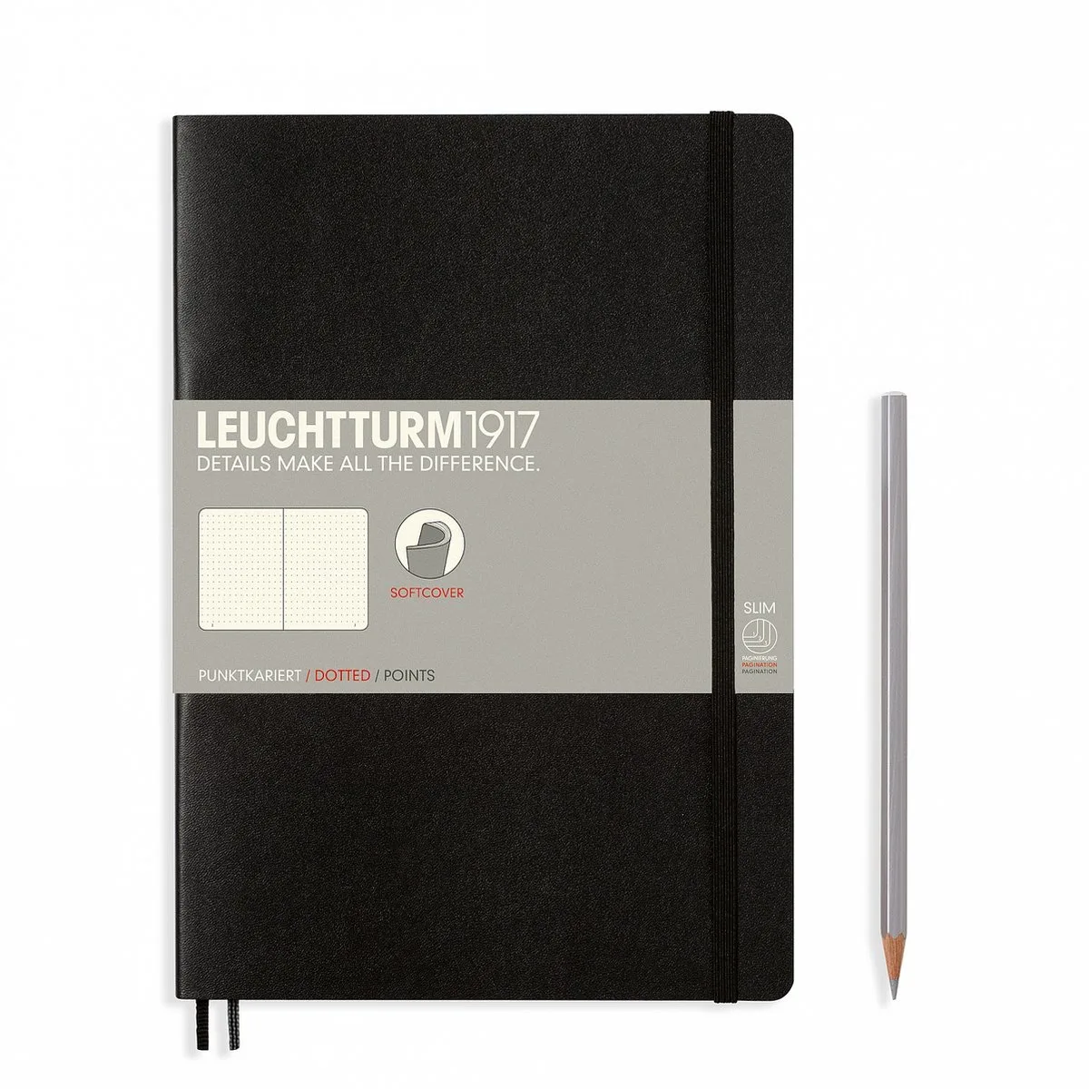 Softcover Notitieboek - Composition B5 - Puntjes de Leuchtturm1917 en Noir – photo produit