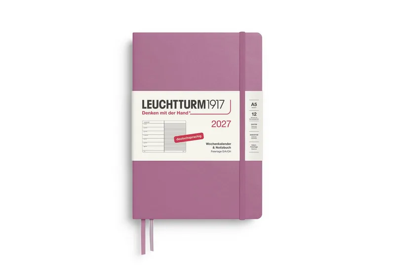 Taschenkalender Wochenkalender 2027 & Notizbuch Medium A5 Hardcover Dusty Rose by Leuchtturm1917 in Pink – product photo