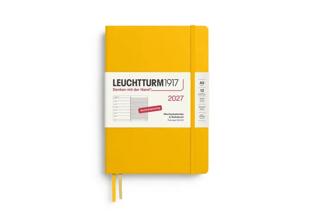 Taschenkalender Wochenkalender 2027 & Notizbuch Medium A5 Hardcover Sunflower