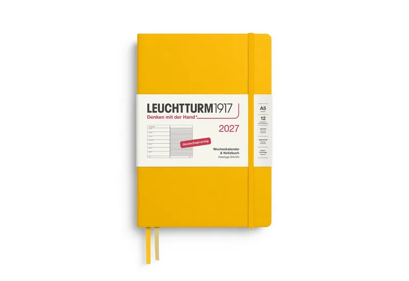 Taschenkalender Wochenkalender 2027 & Notizbuch Medium A5 Hardcover Sunflower by Leuchtturm1917 in Yellow – product photo
