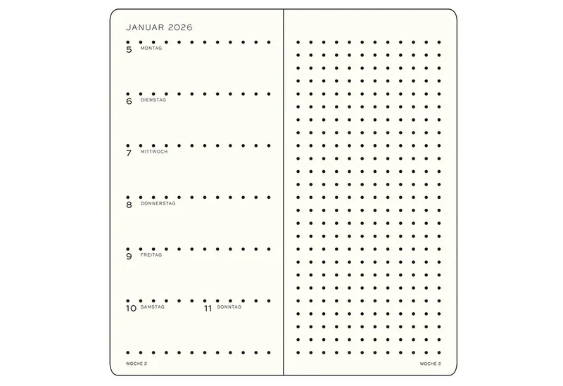 Taschenkalender Wochenkalender 2027 & Notizbuch Wallet B6+ x A6 Forest Green von Leuchtturm1917 in Grün – Produktfoto 2 von 2