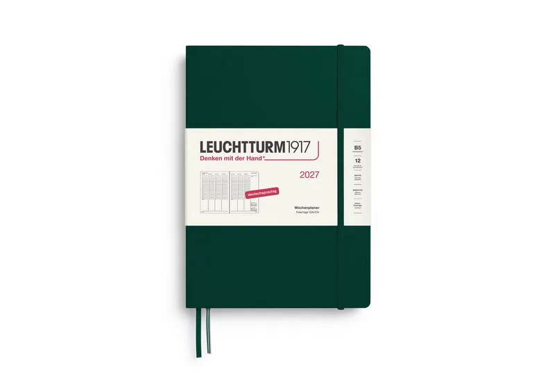 Taschenkalender Wochenplaner 2027 Composition B5 Hardcover Forest Green von Leuchtturm1917 in Grün – Produktfoto
