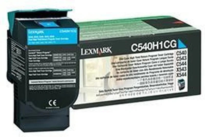 C540, C543, C544, X543, X544 tonercartridge high capacity 2.000 pagina's 1-pack return program by Lexmark in Cyaan – product photo