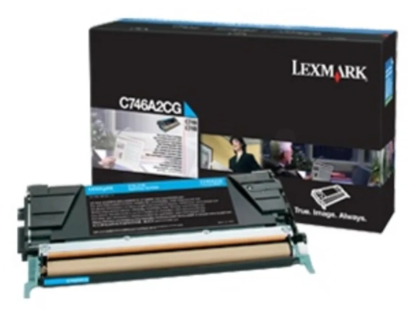 C746, C748 tonercartridge 7.000 pagina's corporate de Lexmark en Cyaan – photo produit
