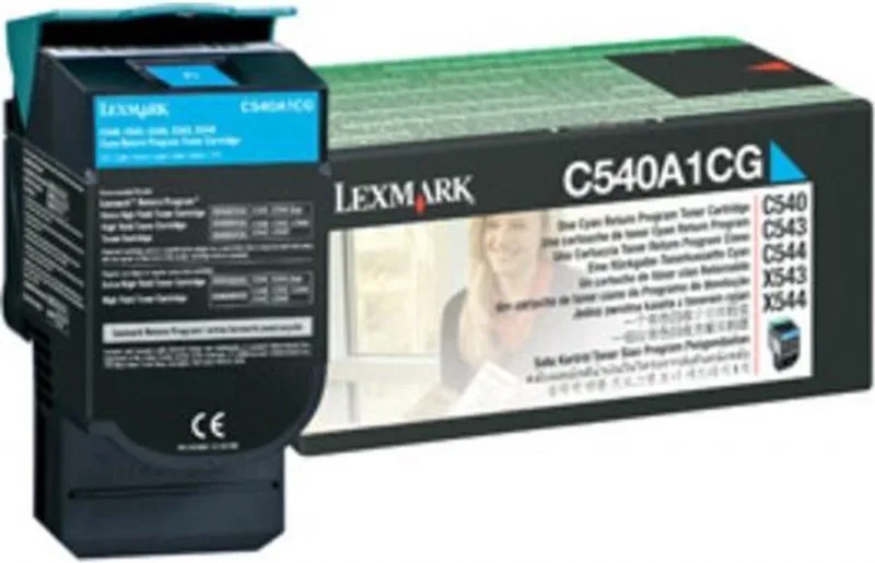 E12 C540 C543 C544 X543 X544 toner cartridge by Lexmark in Cyaan – product photo