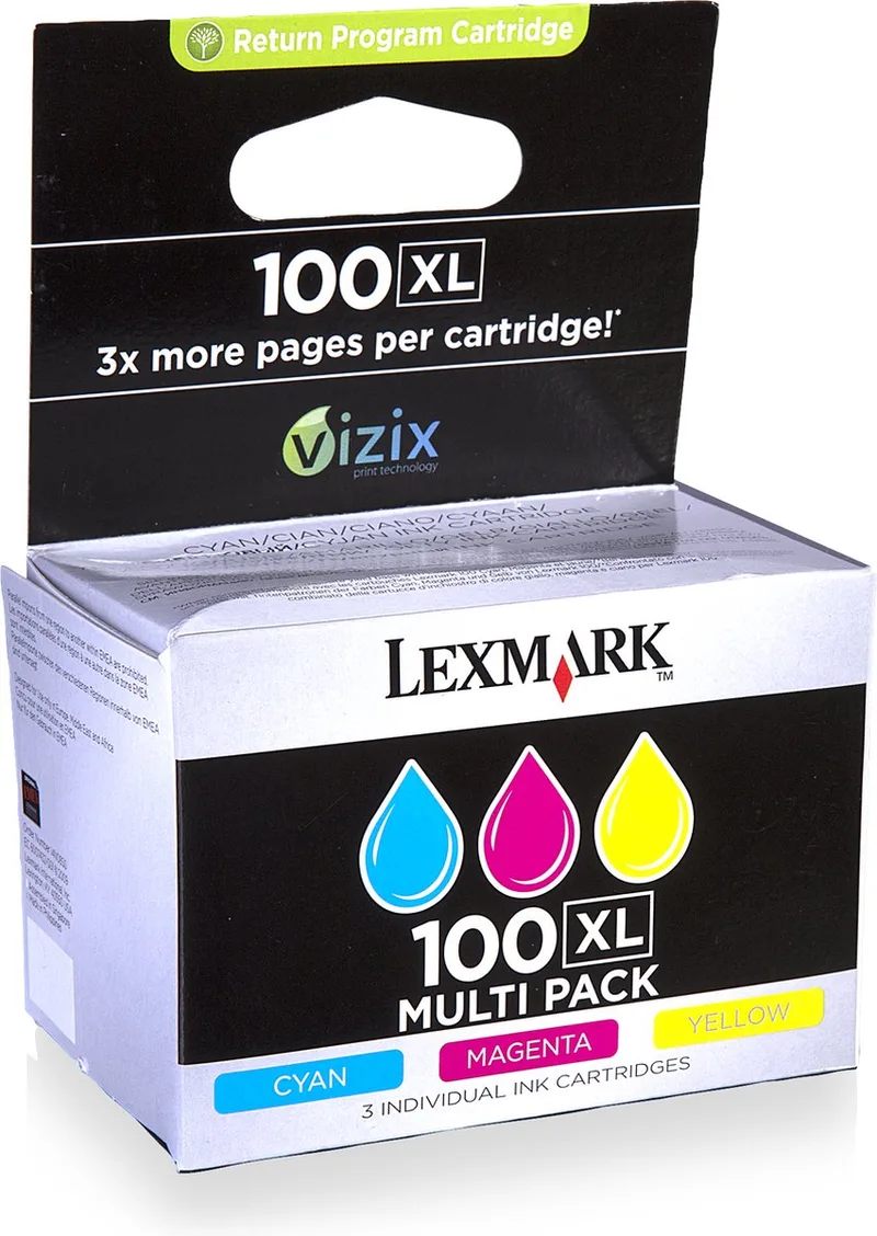 Lexmark 100XL - Inktcartridge / Magenta / Geel de Lexmark en Cyaan – photo produit