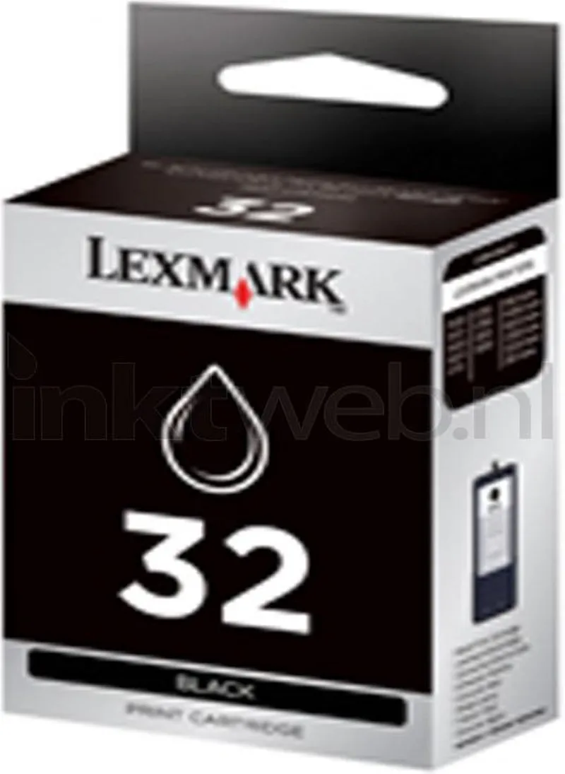 No.32 Black Print Cartridge BLISTER van Lexmark in Zwart – productfoto