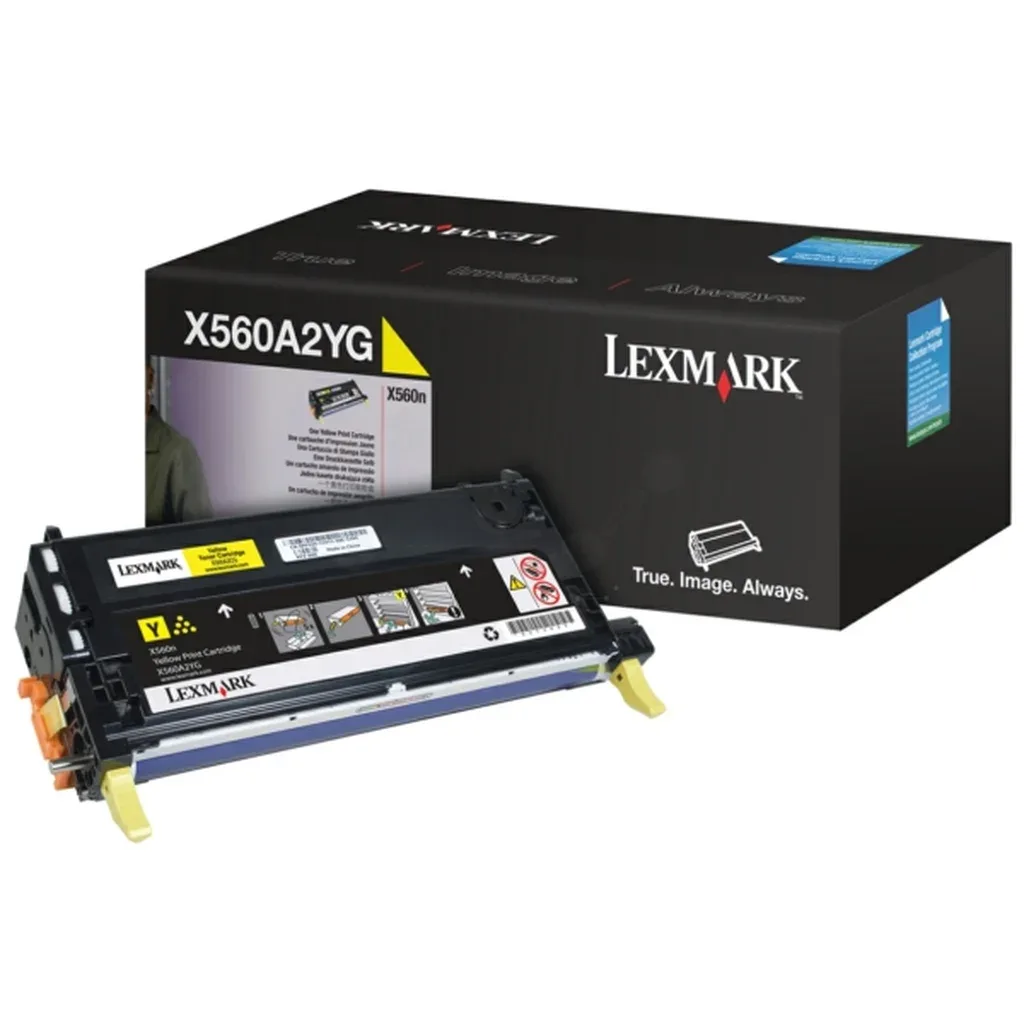X560A2YG Tonerkassett gul 4.000 sidor från Lexmark – produktbild