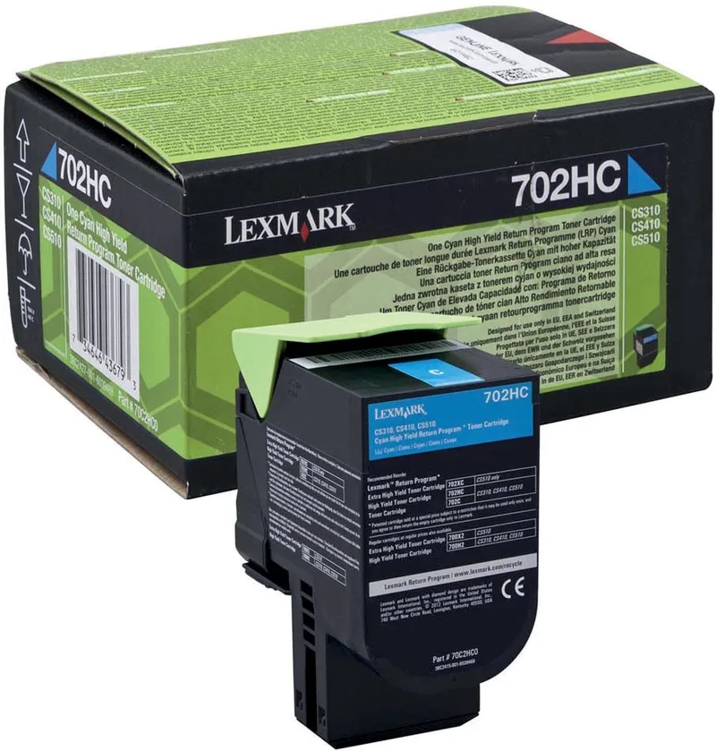 Toner Lexmark 702HC R by Lexmark in Cyan – product photo