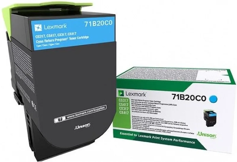 Toner Lexmark 71B20C0 Cyan von Lexmark in Cyaan – Produktfoto