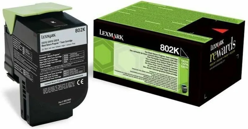 Toner Lexmark 802K Black van Lexmark in Zwart – productfoto