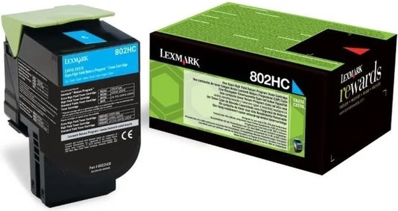 Toner Lexmark 80C2HC0 van Lexmark in Cyan – productfoto