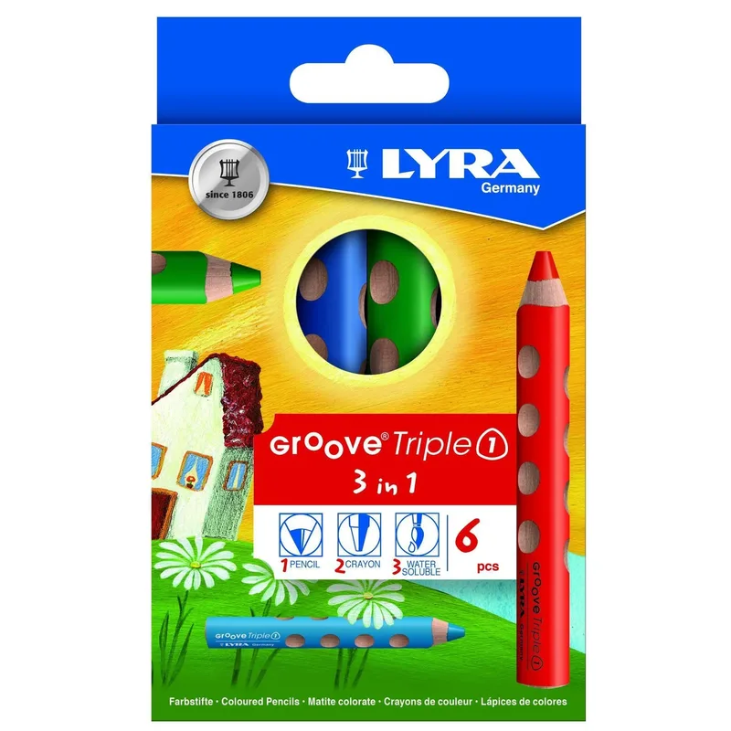 Kleurpotlood lyra groove triple one 6 kleuren | 5 stuks by Lyra – product photo