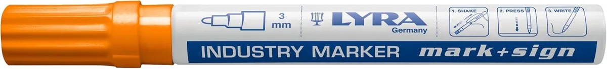 Marker - Permanent, Hittebestendig, 2-4mm van Lyra in Oranje – productfoto
